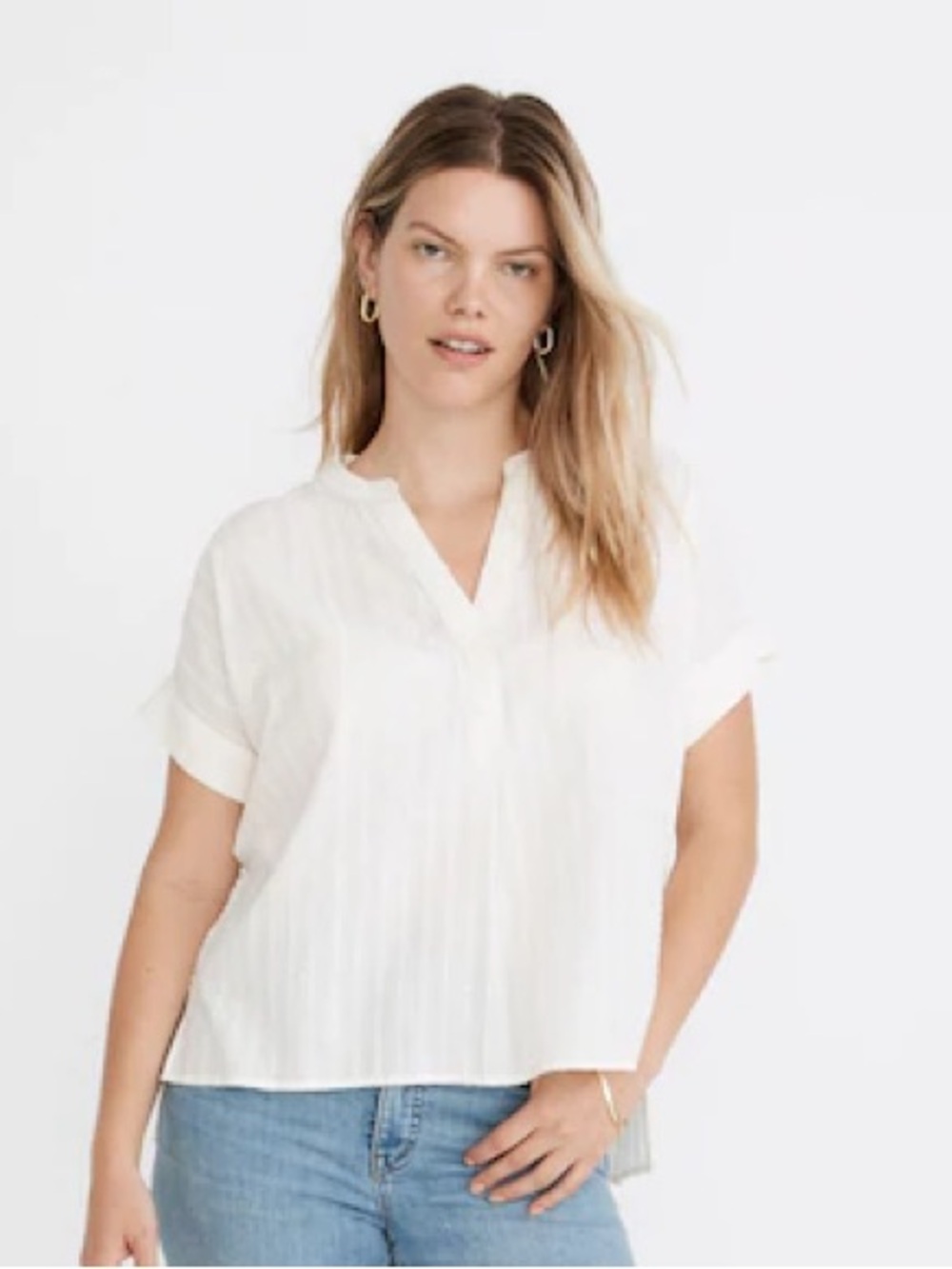 Madewell Lakeline Popover Shirt in Clip Stripe